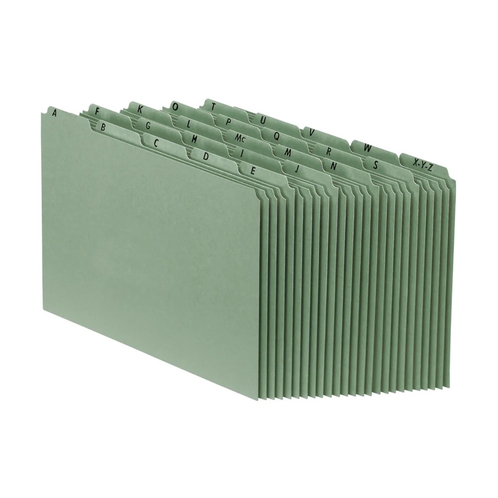 Pendaflex Heavyweight Green Alphabetic File Guides, Legal Size, 25 Pack